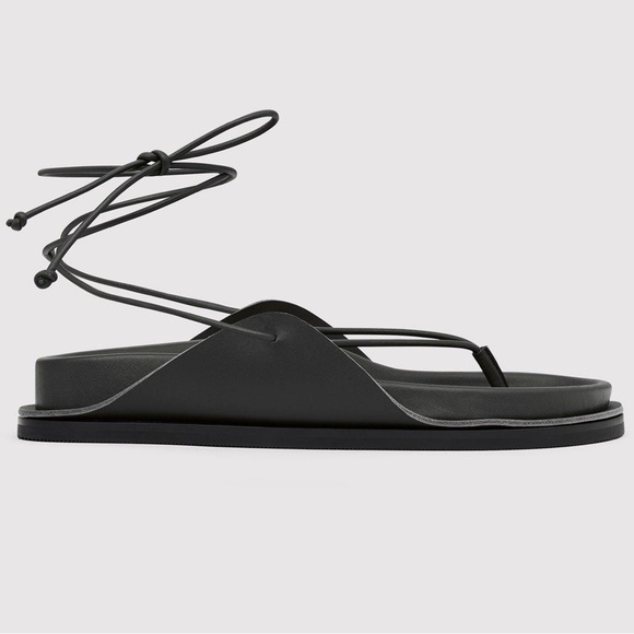 St. Agni Black Lace-Up Minimalist Gladiator Sandals in Size 42 - Picture 3 of 9